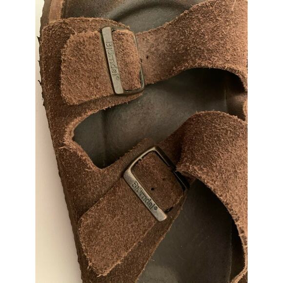 Birkenstock 353029 Jamie Sz 11m sandels brown suede leather 2 buckles preowned main image 7